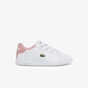 Lacoste Infants' Graduate Synthetic Trainers Size 7 UK Kids White & Light Pink