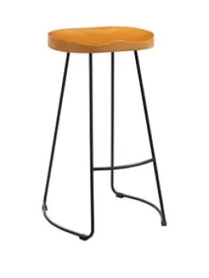 Lpd Furniture Bailey Pine Wood Bar Stool With Black Metal Leg