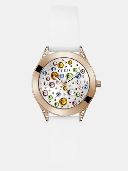 Guess Analogue Watch With Crystal Applique Detailing 15000142 White