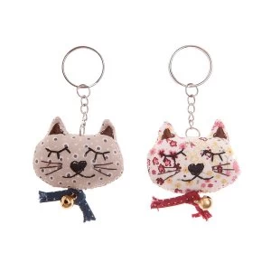 Sass & Belle Handmade Vintage Cat Keyring (1 Supplied)