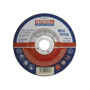 Faithfull FAI1003MDC Depressed Centre Metal Cut Off Disc 100 x 3.2...