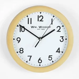 Wm. Widdop Round Wall Clock Wood Effect 25cm