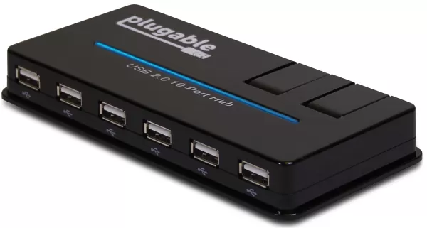 PLUGABLE 10Port USB 2.0 Hub w/ 20W PD