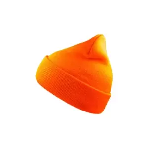 Atlantis Wind Double Skin Beanie With Turn Up (One Size) (Orange)