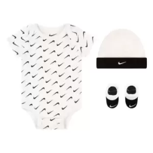 Nike Essentials Onesie Hat and Bottie 3 Piece Set - White