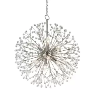 Dunkirk 8 Light Chandelier Polished Nickel, Crystal