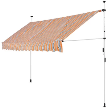 Clamp Awning Telescopic Balcony Canopy 150 - 400cm Retractable Sunshade 200cm (de), Gelb/Blau (de)