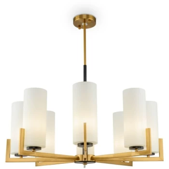 Maytoni Modern - Fortano Modern Fortano 8 Light Brass Chandelier Glass Shade