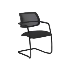 Dams MTO Tuba Black Cantilever Frame Conference Chair with Half Mesh Back - Cura