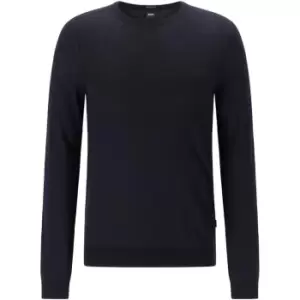 Boss Leno Knit Jumper - Blue