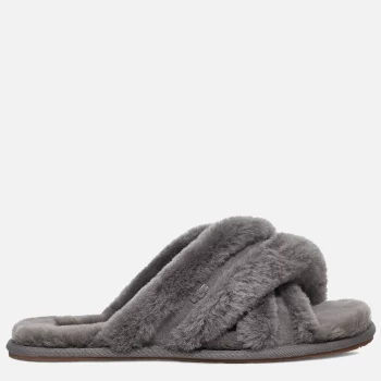 UGG Womens Scuffita Sheepskin Slide Slippers - Charcoal - UK 8