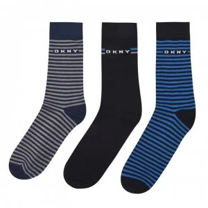 DKNY Logo Crew Socks - Navy Stripe