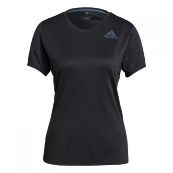 adidas HEAT. RDY Running T-Shirt Womens - Black / Black