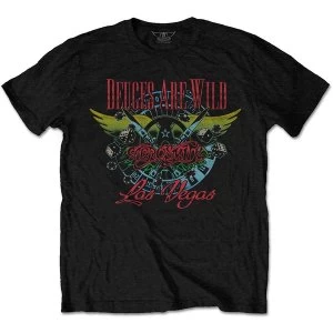 Aerosmith - Deuces Are Wild, Vegas Unisex Large T-Shirt - Black