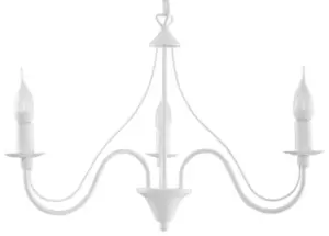 Minerwa 3 Light Multi Arm Chandelier White, E14