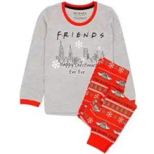 Friends Boys Christmas Pyjama Set (9-10 Years) (Grey/Red)