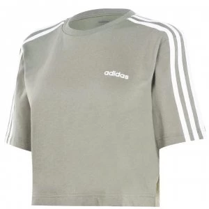 adidas 3S Crop T Shirt Womens - Legacy Green