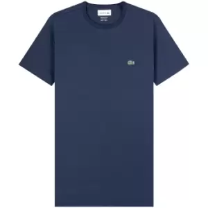 Lacoste Mens Crew Neck Pima Cotton Jersey T-Shirt Size 2 - XS Navy Blue