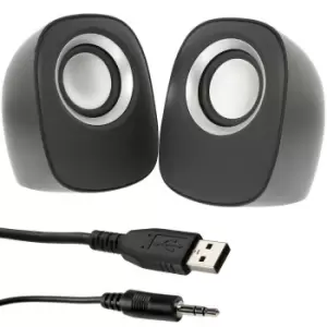 QUALITY Black 2.0 PC Laptop Stereo Surround Speaker System Active Media Tablet