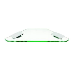 Wickes Corner Glass Shelf - Chrome 220mm