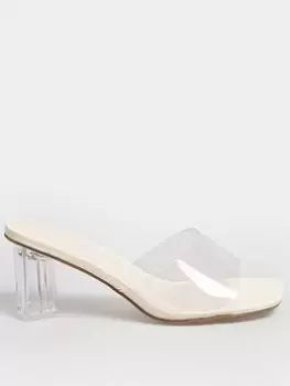 Yours Extra Wide Fit Perspex Mule White, Size 7Eee, Women