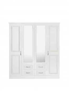 Consort Dorchester 4-Door 4-Drawer Mirrored Wardrobe