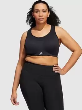 adidas Training Workout Sports Bra High Support - Plus Size - Black/White, Size 4X, Women