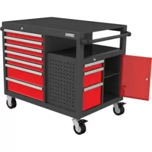 Kennedy-Pro 45" 10 Drawer Mobile Workstation - Red