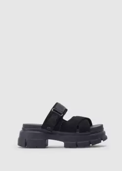 Ugg Womens Ashton Chunky Sole Slides In Black