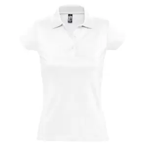 SOLS Womens/Ladies Prescott Short Sleeve Jersey Polo Shirt (XL) (White)