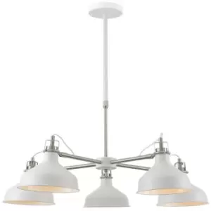 Telescopic 5 Light, 5 x E27, Sand White, Satin Nickel, White - Luminosa Lighting