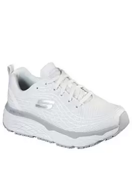 Skechers Haptic Printed Lace Up Workwear Trainers, White, Size 4, Women