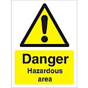 Warning Sign Hazard Area Plastic 40 x 30 cm