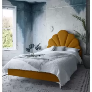 Envisage Trade - Hendo Upholstered Beds - Plush Velvet, Single Size Frame, Mustard - Mustard