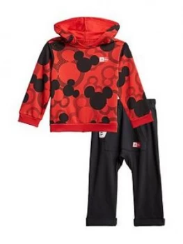 adidas Infant Disney Mickey Mouse Jogger Set - Red/Black , Red/Black, Size 3-4 Years, Women