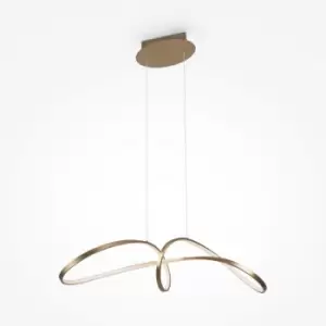 Maytoni Curve Modern Integrated LED Pendant Ceiling Light Gold 4000K