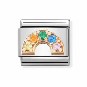 Nomination Classic Rose Gold Rainbow with CZ Charm