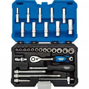 Draper 30 Piece 1/4" Drive Hex Socket Set Metric 1/4"