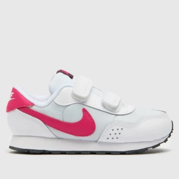 Nike White & Pink Md Valiant Girls Junior Trainers