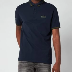 Barbour International Mens Grid Tipped Polo Shirt - Navy - L