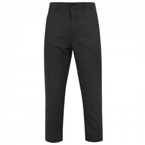 Farah Vintage Hawtin Tapered Crop Check Trousers - Charcoal 022