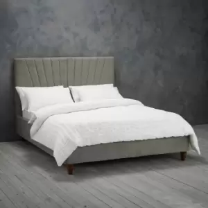 LPD Lexie Double Bed Silver Velvet