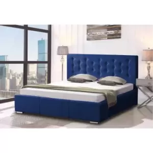 Envisage Trade - Pinia Upholstered Beds - Plush Velvet, Small Double Size Frame, Blue - Blue