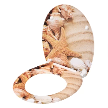 Soft Close Toilet Seat Starfish & Sand with Quick Release