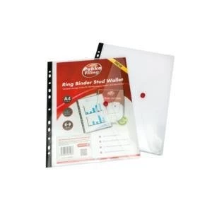 Original Concord Ring Binder Stud Wallet Reinforced Spine A4 Clear Pack of 5