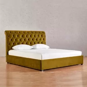 Kelist Bed Small Double Plush Velvet Mustard