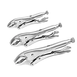 Vise-grip Curved Jaw Locking Plier Set 10508020 Alloy Steel Silver Pack of 3