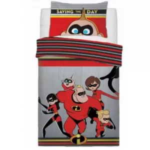 Incredibles Childrens/Kids Saving The Day Duvet Set (Single) (Multicoloured)