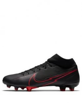 Nike Mens Mercurial Superfly 7 Academy Firm Ground Football Boot, Black/Grey, Size 7, Men