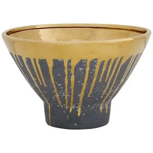 Premier Housewares Cyrus Bowl - Grey/Gold Finish